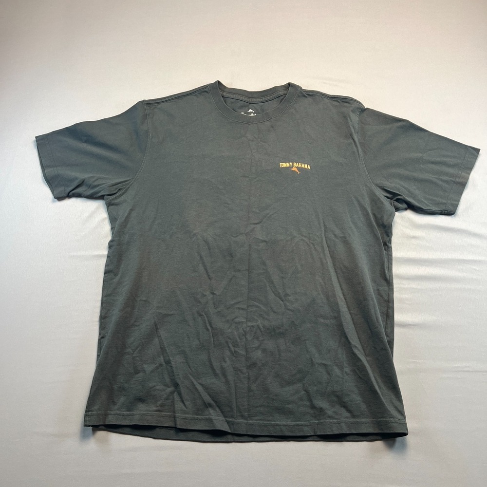 Tommy Bahama Relax T Shirt Mens L Black Cotton Crew Neck Short Sleeve Pullover